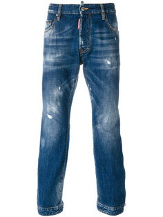 укороченные джинсы с протертостями Dsquared2