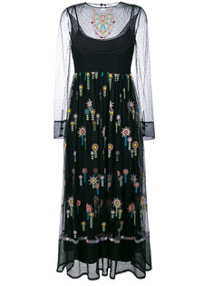 платье с длинными рукавами с вышивкой Red Valentino