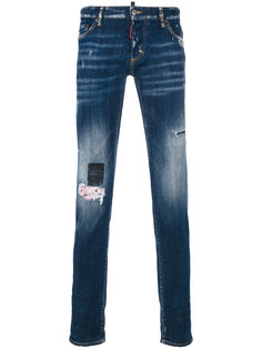 джинсы кроя слим с потертой отделкой Dsquared2