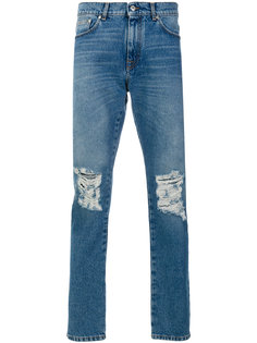 джинсы с потертой отделкой MSGM