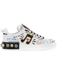 кроссовки с нашивками и заклепками Dolce &amp; Gabbana