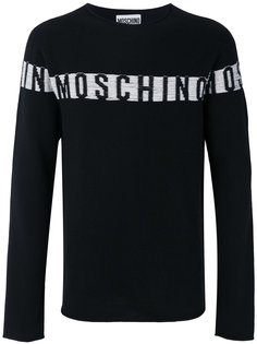 свитер вязки "интарсия" с логотипом Moschino
