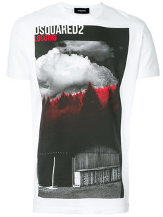 футболка с принтом-пейзажем  Dsquared2