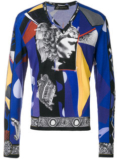 свитер с рисунком в стиле коллажа Versace