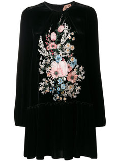 бархатное платье с цветочной вышивкой Nº21
