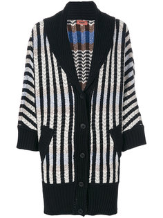 кардиган в полоску с лацканами шалькой  Missoni
