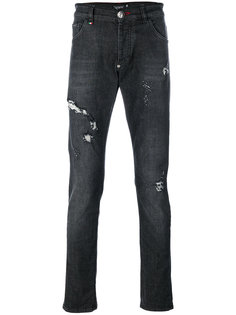прямые джинсы с эффектом потертости Philipp Plein