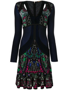 платье с узором пейсли и отделкой фестонами Roberto Cavalli