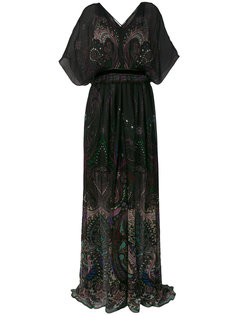 длинное платье с узором пейсли Roberto Cavalli