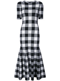 checked dress Oscar de la Renta