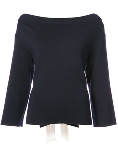 boatneck jumper with lace-up Oscar de la Renta