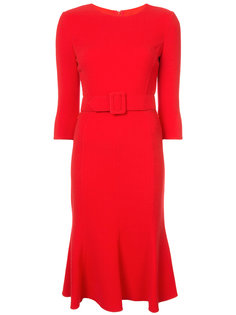 belted fishtail shift dress Oscar de la Renta
