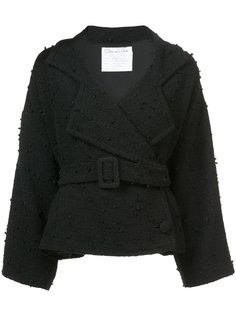 belted jacket Oscar de la Renta