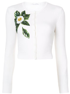 embroidered floral cardigan Oscar de la Renta