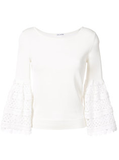Birdsnest bell sleeve pullover Oscar de la Renta