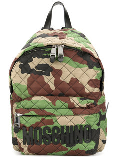рюкзак с камуфляжным узором и логотипом Moschino