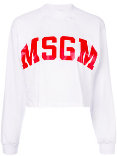 топ с принтом логотипа MSGM