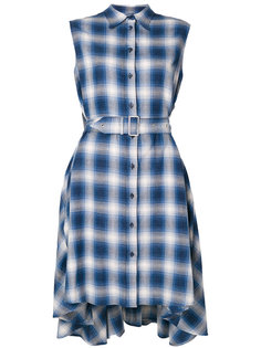 асимметричное платье-рубашка в клетку Mm6 Maison Margiela