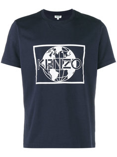 футболка с принтом с логотипом и земным шаром Kenzo