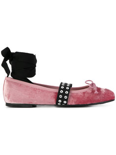 балетки с завязками на щиколотке Pretty Ballerinas