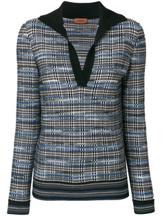 свитер с V-образным вырезом в клетку Missoni