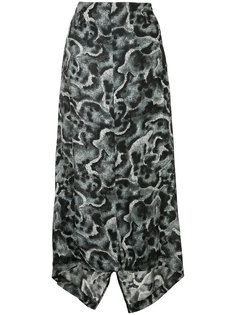 асимметричная юбка с абстрактным узором Yohji Yamamoto Vintage