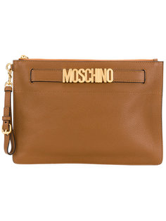 клатч с бляшкой с логотипом Moschino