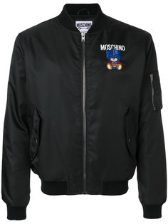 куртка-бомбер с вышивкой медведя Moschino