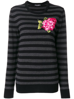 свитер с вышитым цветком Dolce &amp; Gabbana