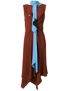 драпированное платье с воротником с шарфом Marni