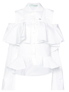 рубашка с оборками и открытыми плечами Off-White