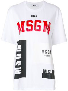 футболка с принтом логотипа MSGM