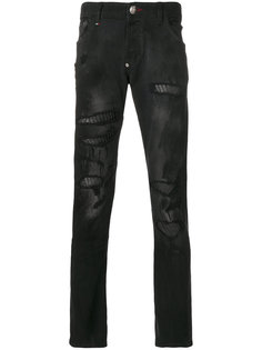 джинсы кроя слим с рваными деталями Philipp Plein