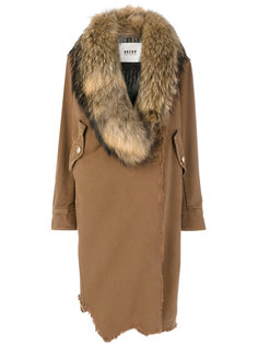 состаренное асимметричное пальто  Bazar Deluxe