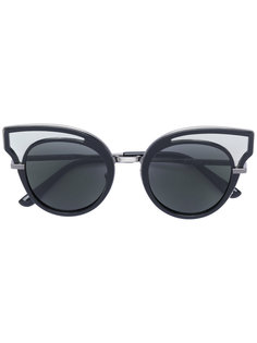декорированные солнцезащитные очки в круглой оправе Bottega Veneta Eyewear