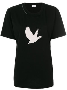 футболка с принтом в виде птицы Saint Laurent