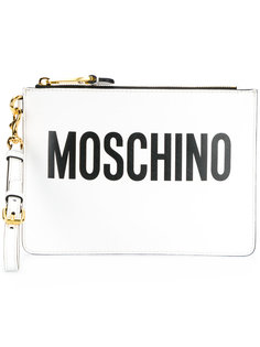 клатч с принтом логотипа Moschino