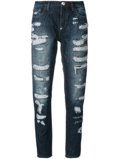 состаренные джинсы  Philipp Plein