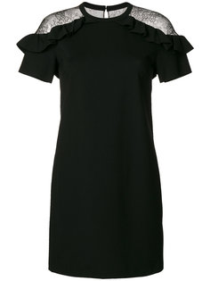 короткое платье с кружевными вставками и оборками Red Valentino