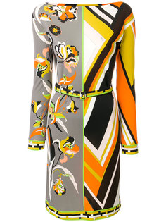 платье-мини с принтом и вырезом лодочкой  Emilio Pucci