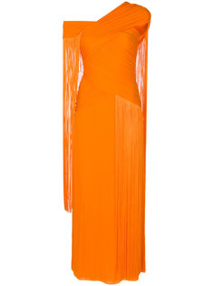 плиссированное платье с открытым плечом  Emilio Pucci