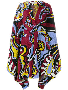 пальто с вышивкой и поясом  Emilio Pucci