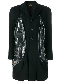 пальто на пуговицах с полупрозрачными вставками  Comme Des Garçons