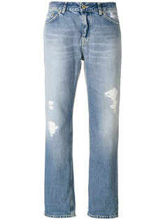 укороченные джинсы с эффектом потертости Dondup