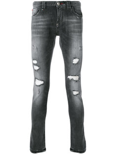джинсы кроя слим с потертой отделкой Philipp Plein