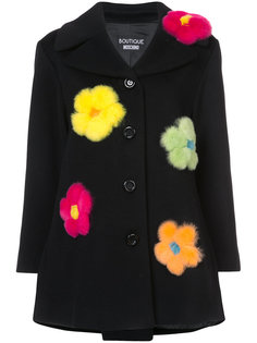 single breasted flower coat Boutique Moschino