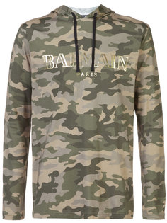 camouflage logo hoodie Balmain