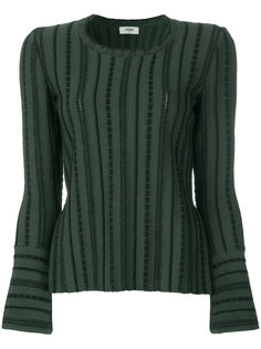 свитер в полоску с разрезами на рукавах Fendi