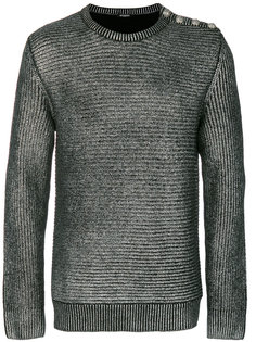 свитер в рубчик с эффектом металлик Balmain