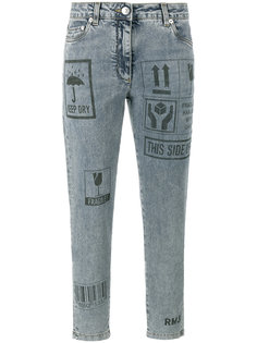узкие джинсы с принтом Packaging Moschino